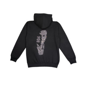 Imran Khan Stone Art Hoodie (Black / White Stones)